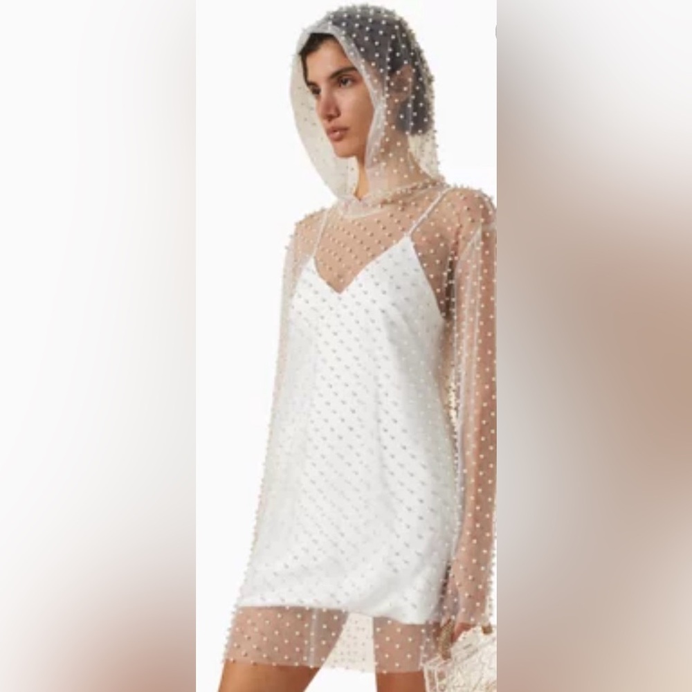 Norma Kamali Embellished Hooded Boyfriend Mini Dress